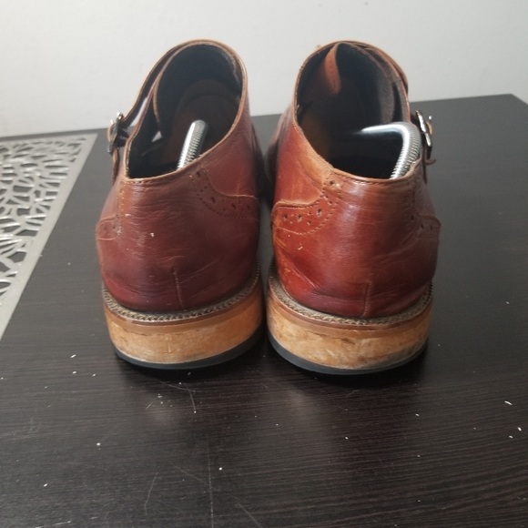 Stacy Adams Karson Wingtip Double Monk Strap Shoes Leather Cognac 12M. - Picture 11 of 15